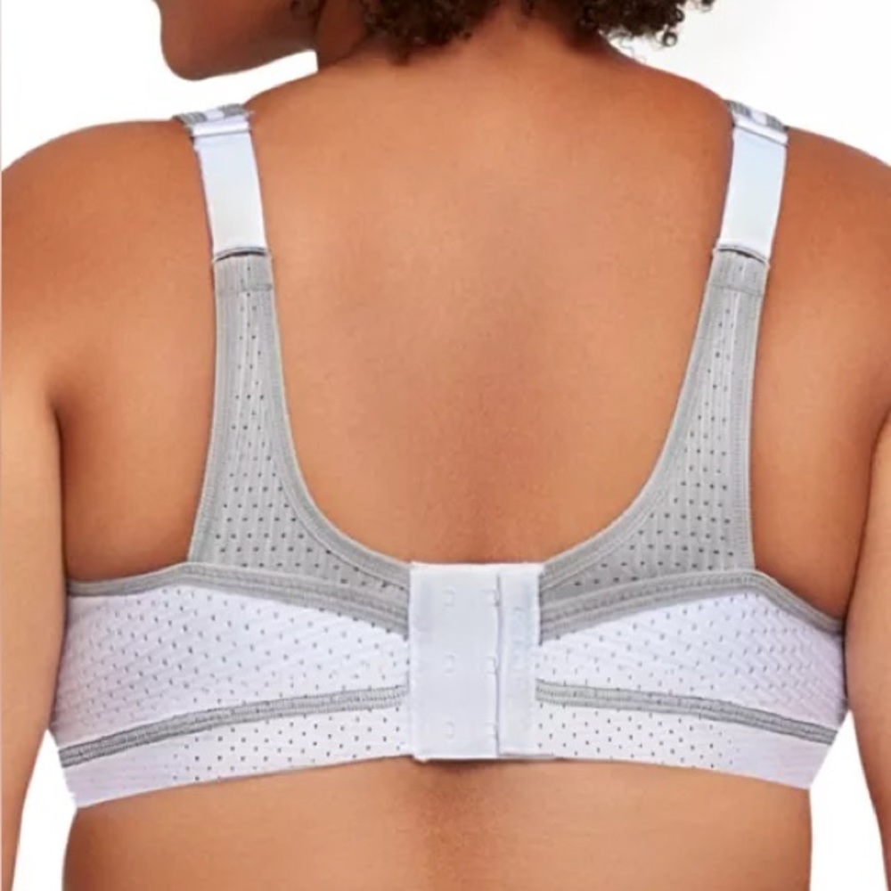 Glamorise Elite Sports Bra No Bounce White and Gray size 36F - Picture 2 of 8